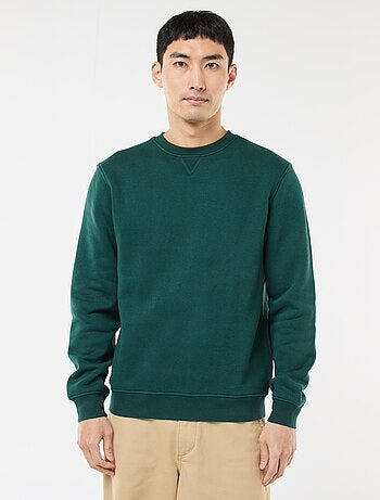 Felpa basic girocollo in felpa garzata