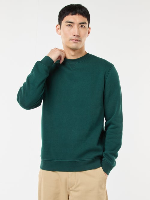 Felpa basic girocollo in felpa garzata - Kiabi