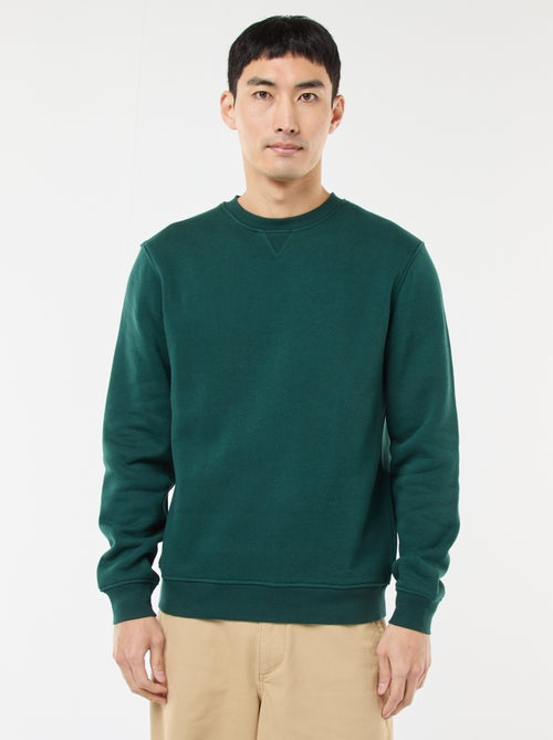 Felpa basic girocollo in felpa garzata - Kiabi