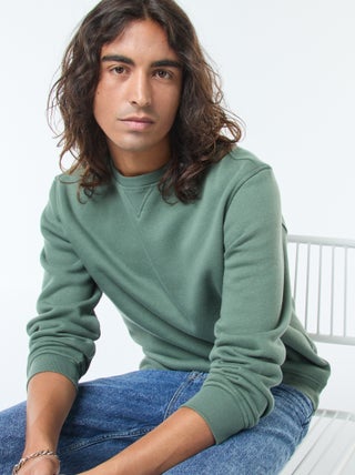 Felpa basic girocollo in felpa garzata