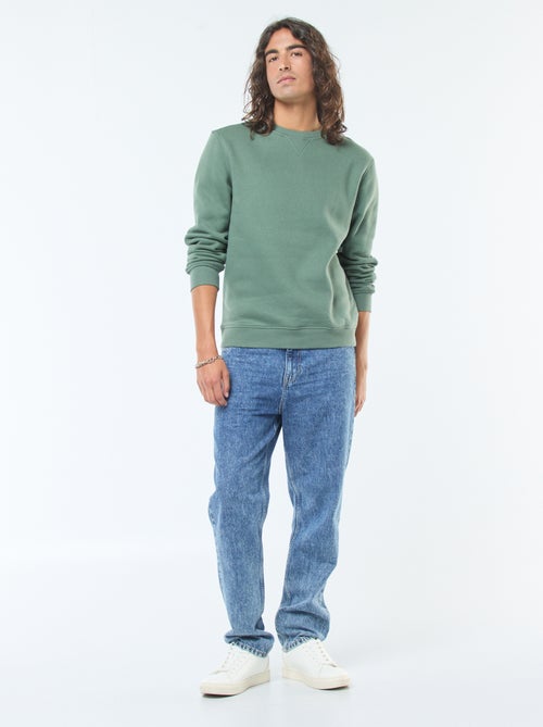 Felpa basic girocollo in felpa garzata - Kiabi