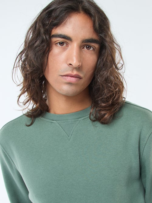 Felpa basic girocollo in felpa garzata - Kiabi