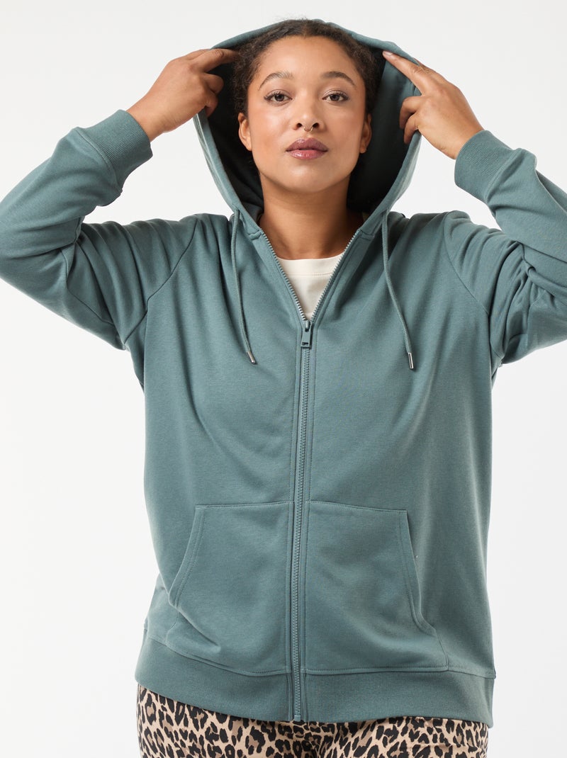 Felpa basic in felpa garzata Blu - Kiabi