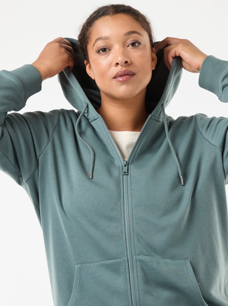 Felpa basic in felpa garzata Blu - Kiabi
