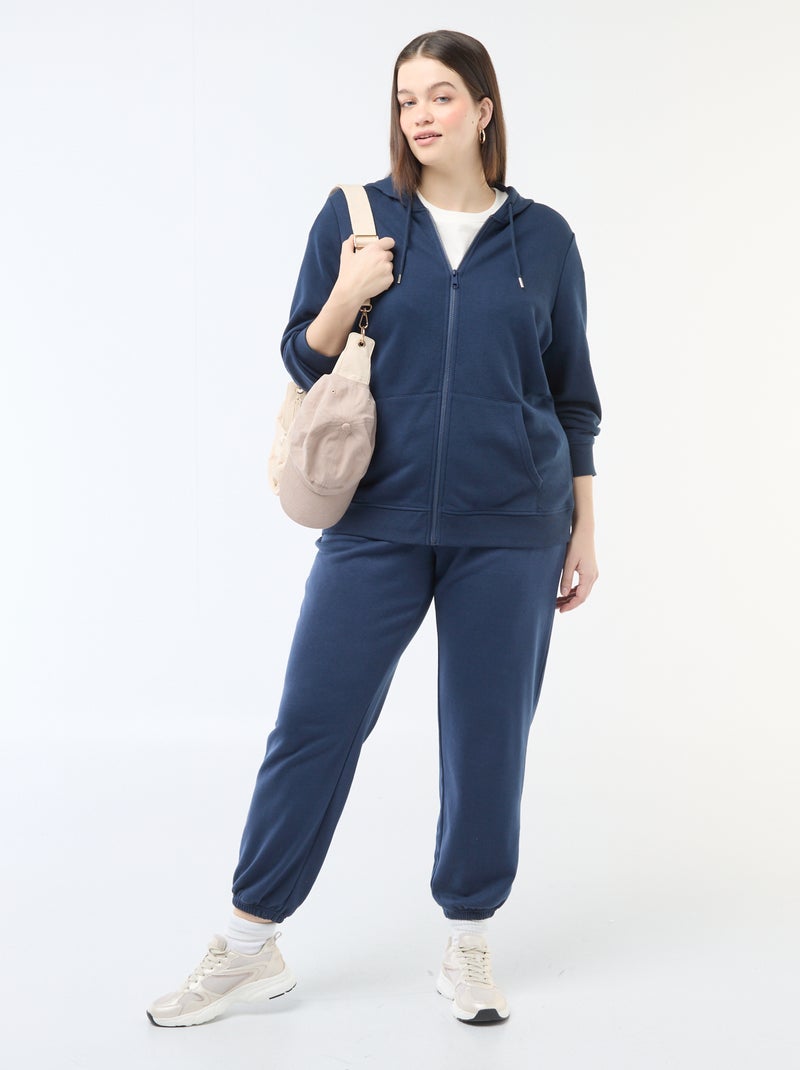 Felpa basic in felpa garzata Blu - Kiabi
