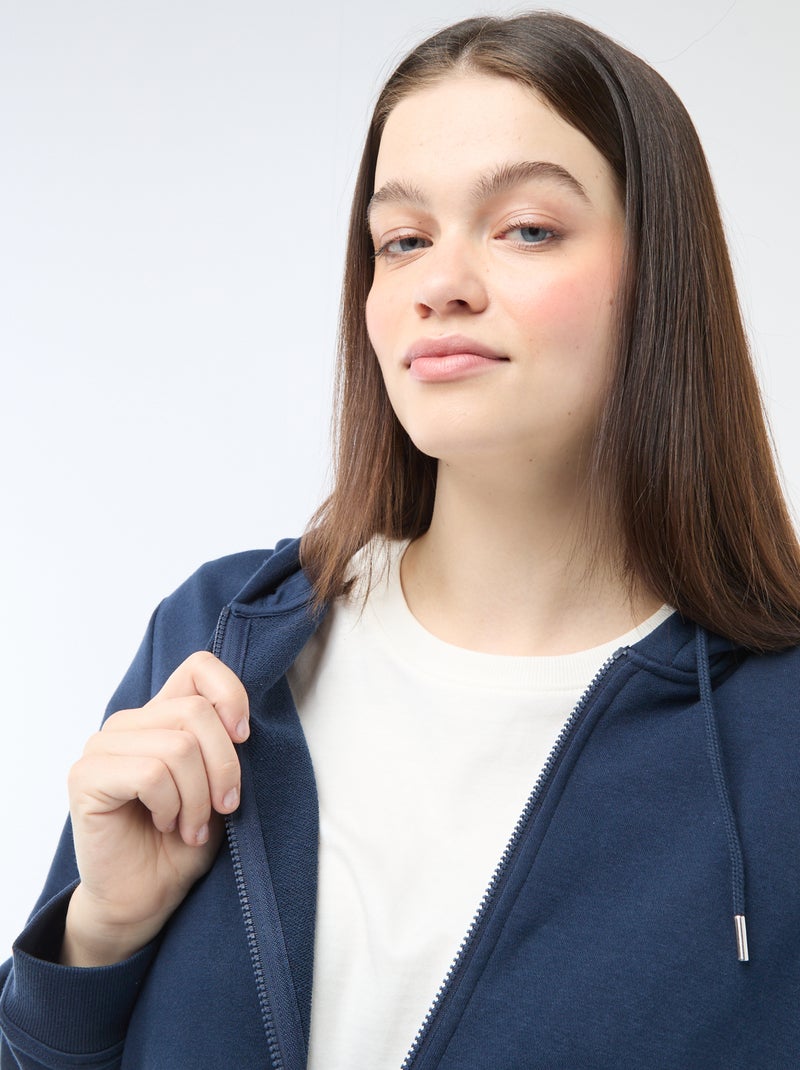 Felpa basic in felpa garzata Blu - Kiabi