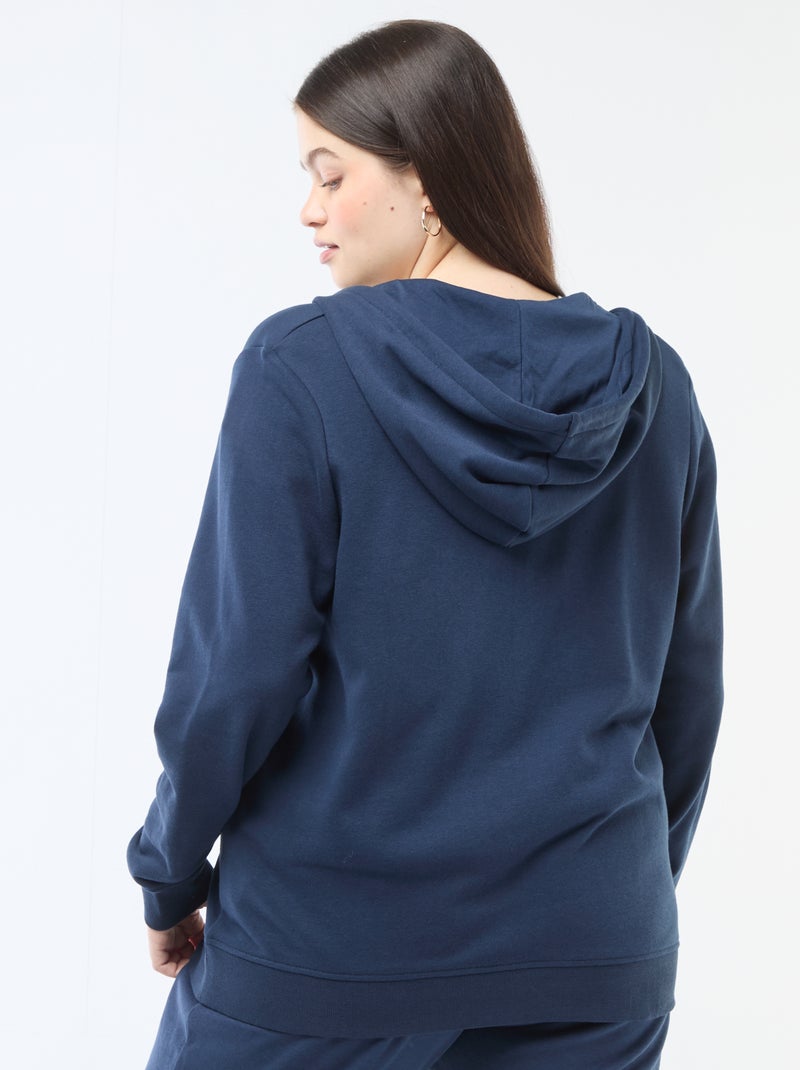 Felpa basic in felpa garzata Blu - Kiabi