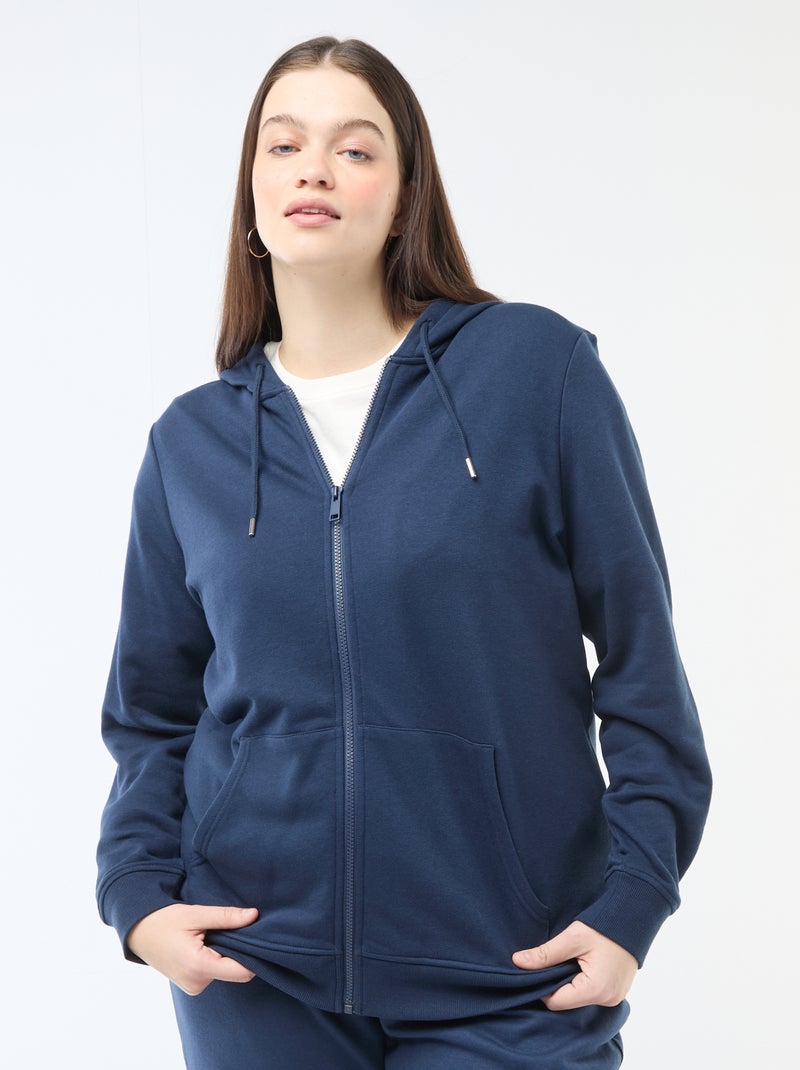 Felpa basic in felpa garzata Blu - Kiabi