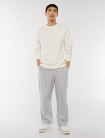 Felpa basic in felpa garzata con collo rotondo