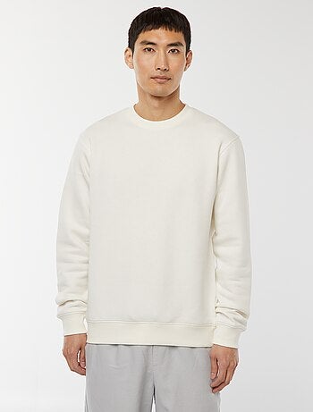 Felpa basic in felpa garzata con collo rotondo