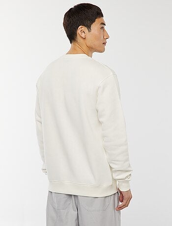 Felpa basic in felpa garzata con collo rotondo