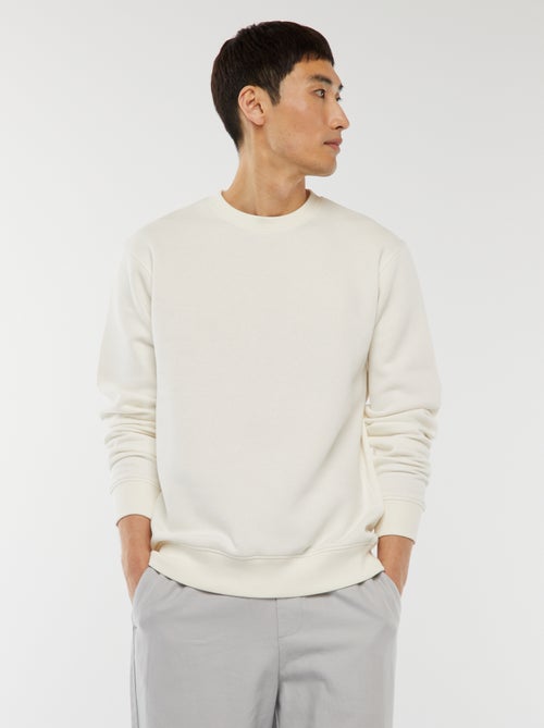 Felpa basic in felpa garzata con collo rotondo - Kiabi