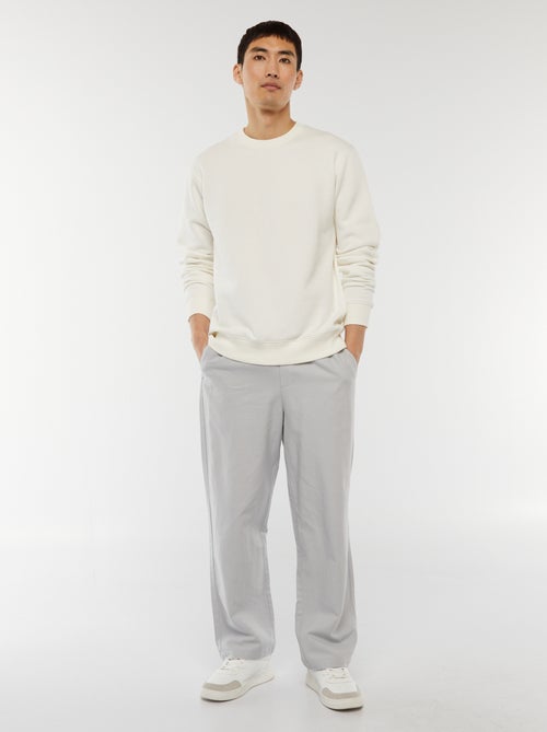 Felpa basic in felpa garzata con collo rotondo - Kiabi