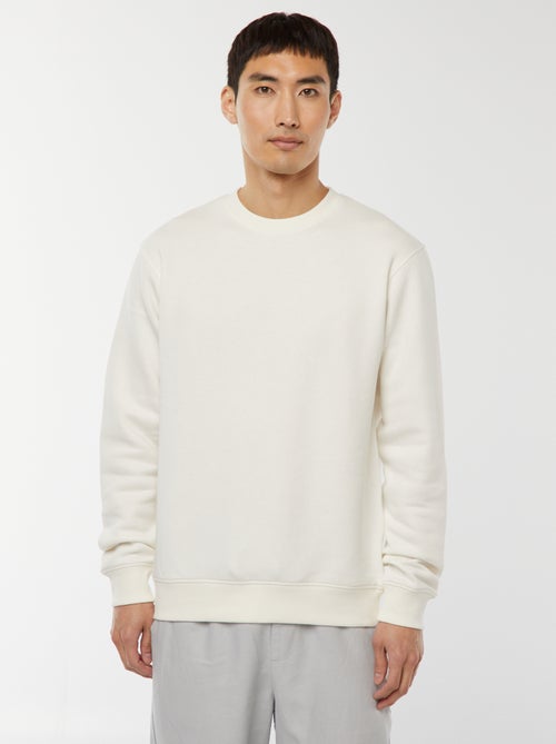 Felpa basic in felpa garzata con collo rotondo - Kiabi