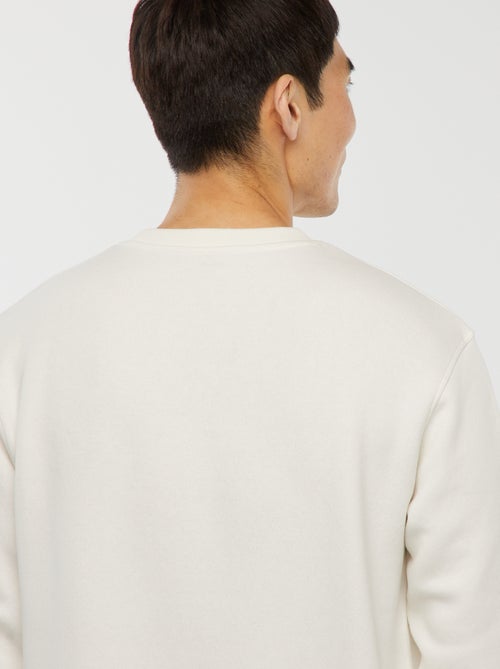 Felpa basic in felpa garzata con collo rotondo - Kiabi