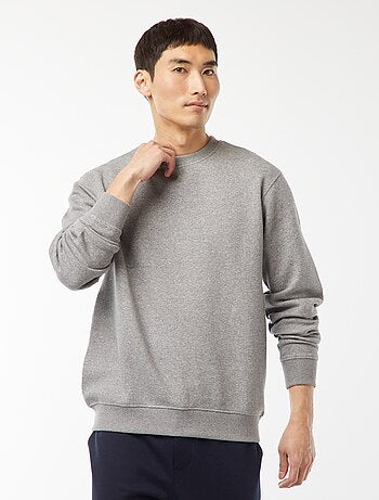 Felpa basic in felpa garzata con collo rotondo