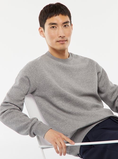 Felpa basic in felpa garzata con collo rotondo - Kiabi