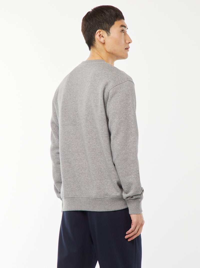Felpa basic in felpa garzata con collo rotondo Grigio - Kiabi