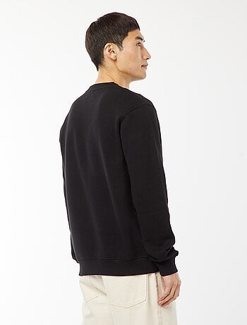 Felpa basic in felpa garzata con collo rotondo