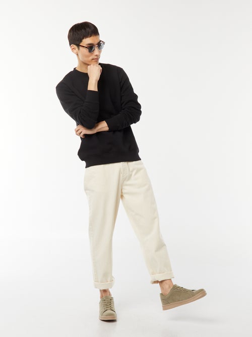 Felpa basic in felpa garzata con collo rotondo - Kiabi