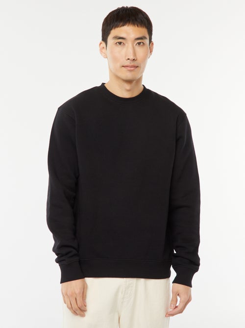 Felpa basic in felpa garzata con collo rotondo - Kiabi