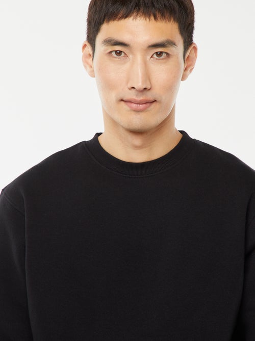 Felpa basic in felpa garzata con collo rotondo - Kiabi