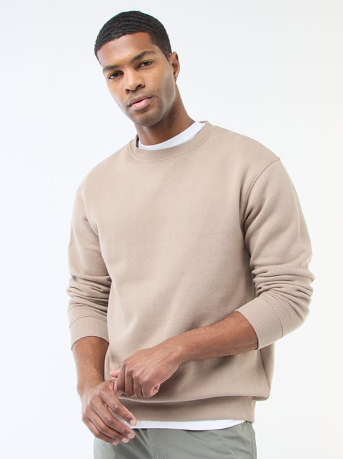 Felpa basic in felpa garzata con scollo rotondo - Kiabi