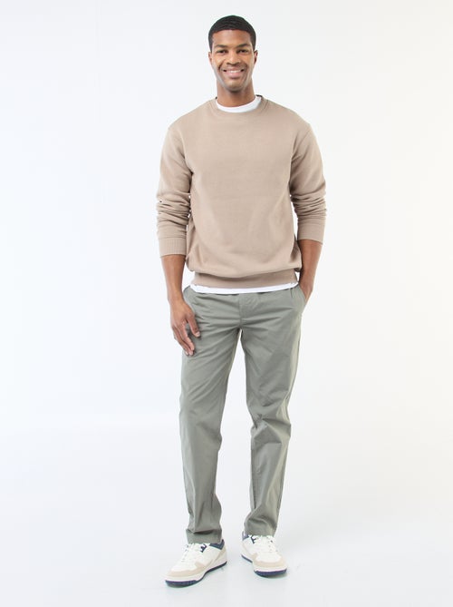 Felpa basic in felpa garzata con scollo rotondo - Kiabi