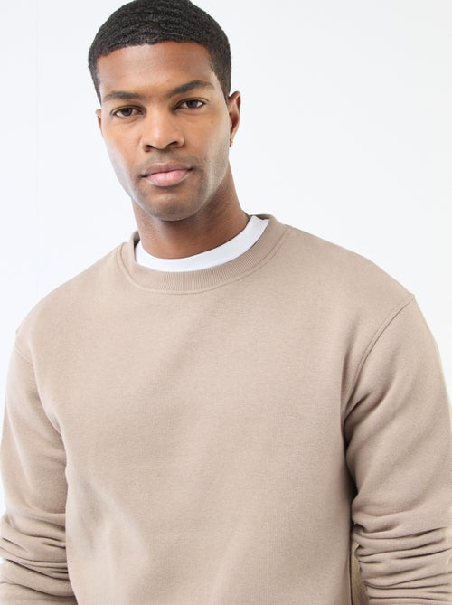 Felpa basic in felpa garzata con scollo rotondo - Kiabi