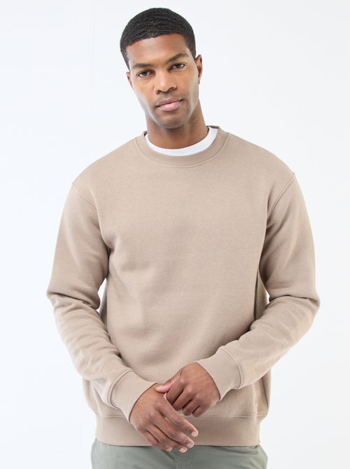 Felpa basic in felpa garzata con scollo rotondo - Kiabi