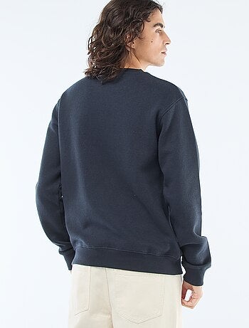 Felpa basic in felpa garzata con collo rotondo