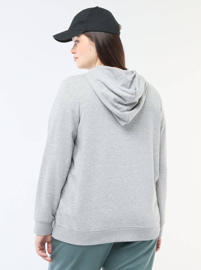 Felpa basic in felpa garzata Grigio - Kiabi
