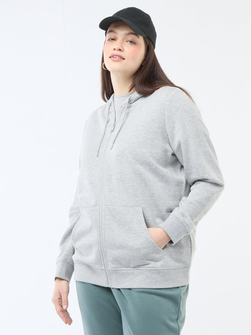Felpa basic in felpa garzata Grigio - Kiabi