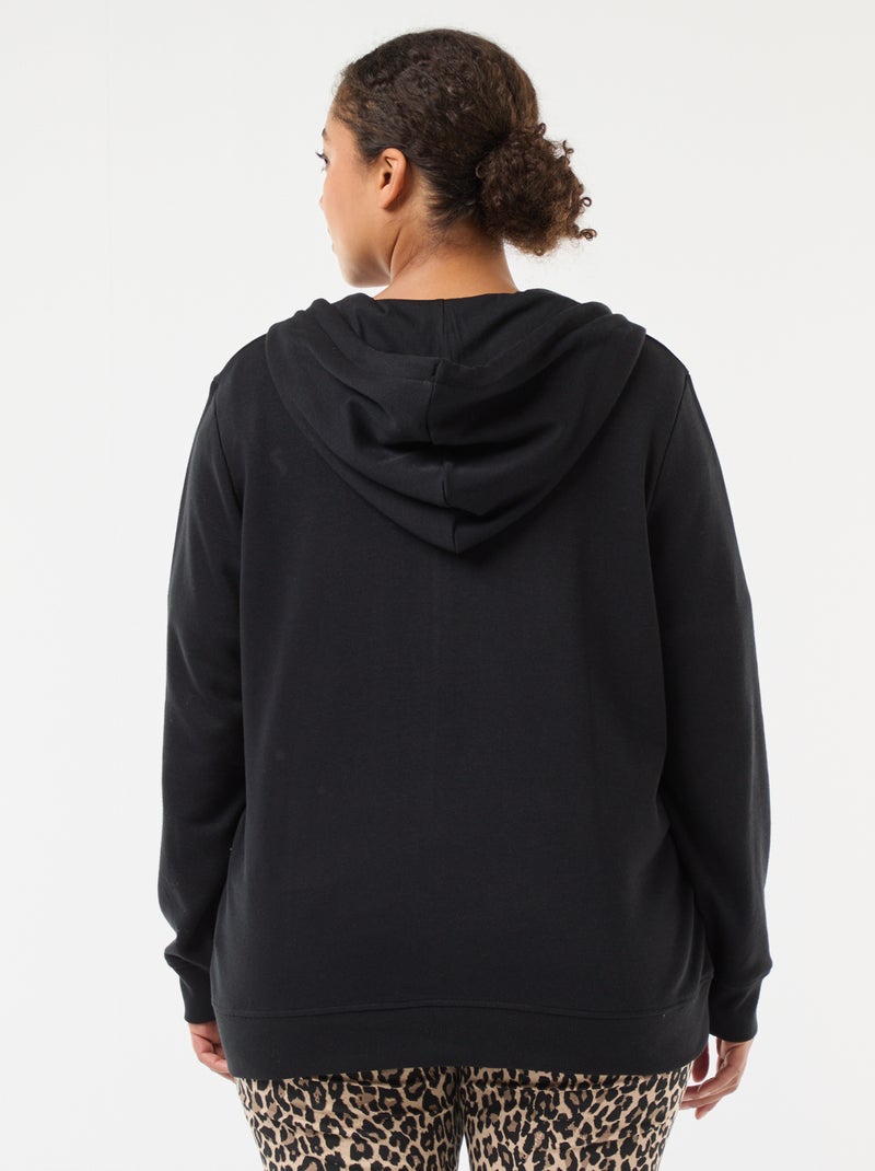 Felpa basic in felpa garzata Nero - Kiabi