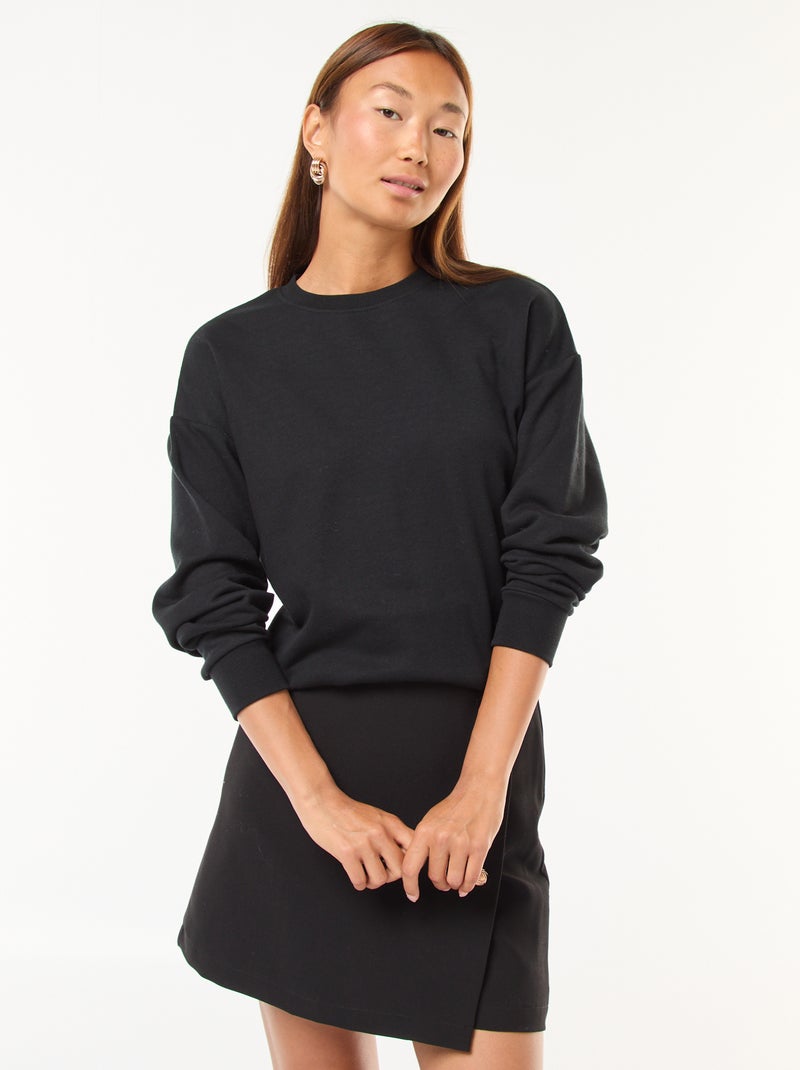 Felpa basic in french terry Nero - Kiabi