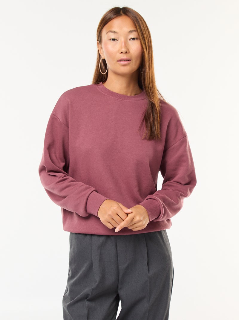 Felpa basic in french terry Rosa - Kiabi