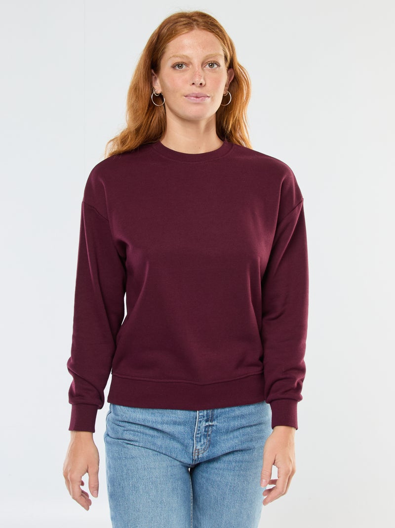 Felpa basic in french terry Rosso - Kiabi