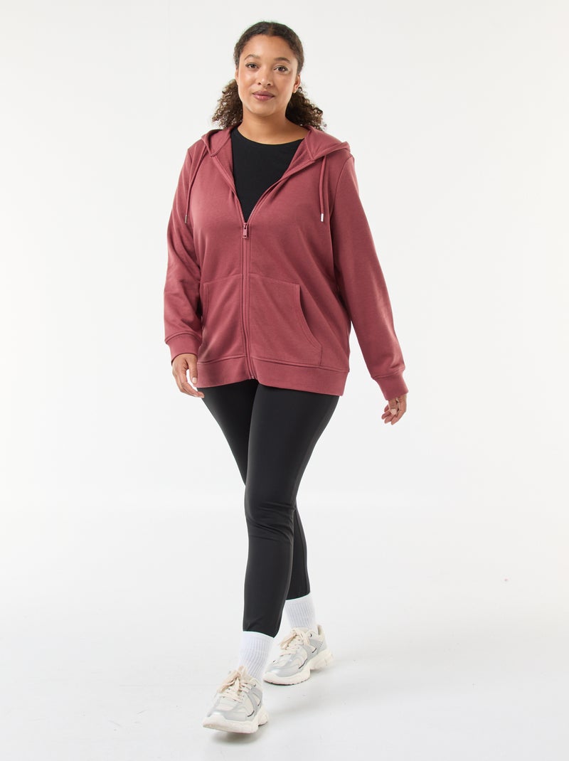 Felpa basic in mollettone Rosso - Kiabi