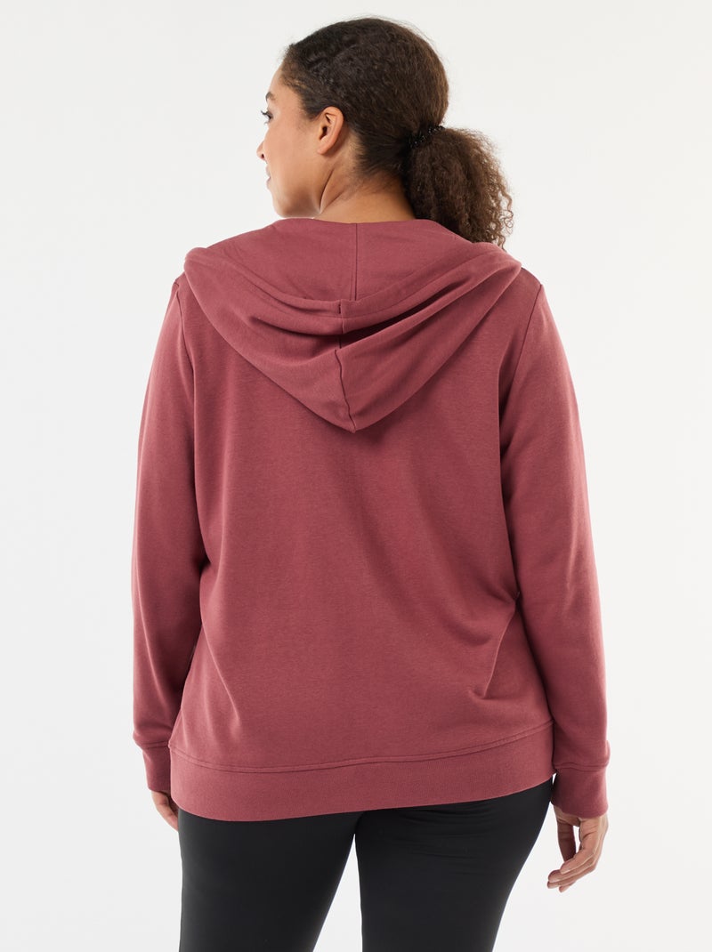 Felpa basic in mollettone Rosso - Kiabi