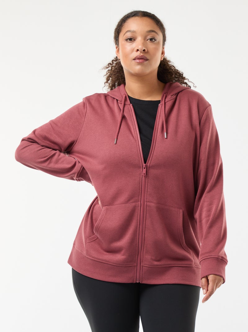 Felpa basic in mollettone Rosso - Kiabi