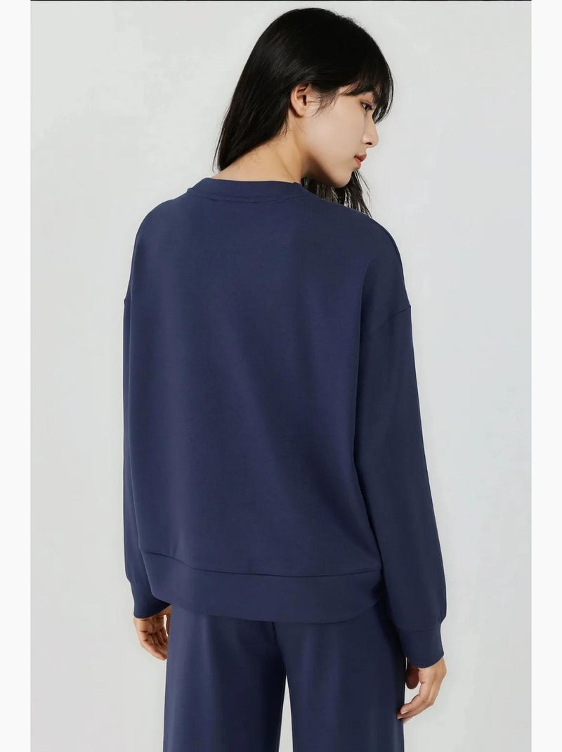 Felpa basic modal touch hiccup Blu marino - Kiabi
