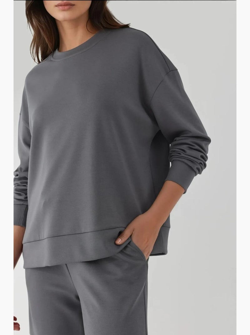 Felpa basic modal touch hiccup Grigio nero - Kiabi