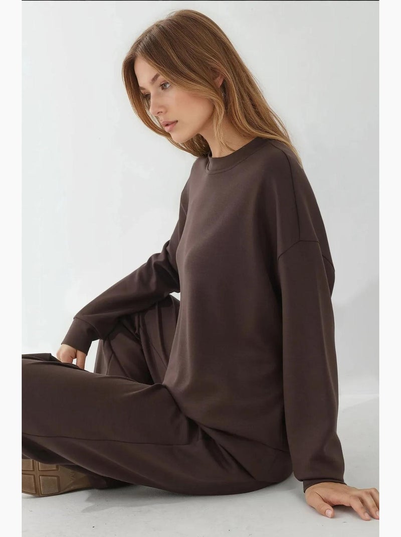Felpa basic modal touch hiccup Marrone scuro - Kiabi