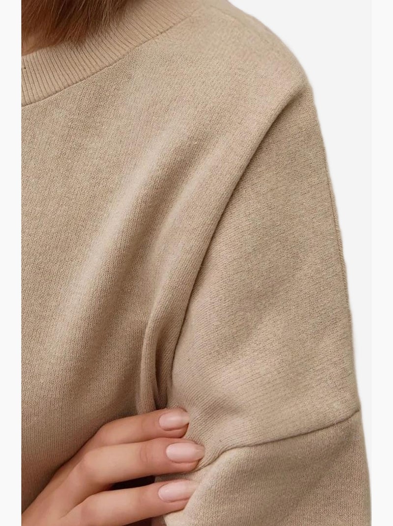Felpa basic oversize con girocollo hiccup Beige - Kiabi