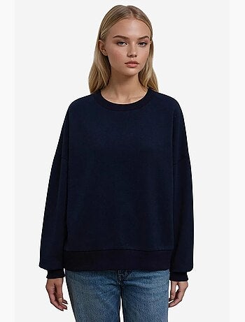 Felpa basic oversize con girocollo hiccup