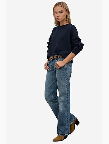 Felpa basic oversize con girocollo hiccup
