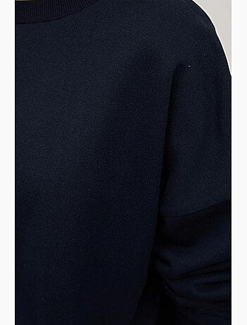 Felpa basic oversize con girocollo hiccup
