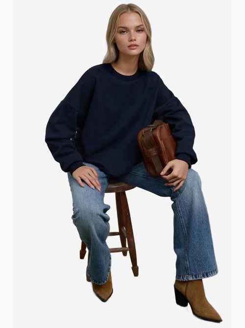 Felpa basic oversize con girocollo hiccup - Kiabi Felpa basic oversize con girocollo hiccup - Kiabi