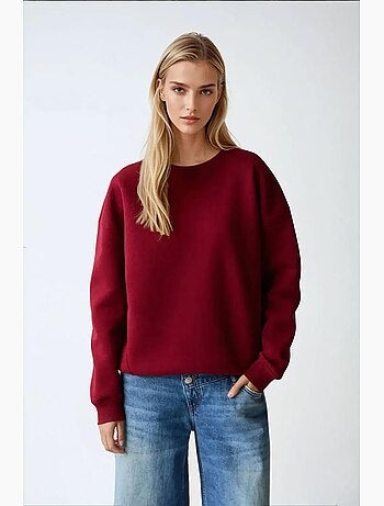 Felpa basic oversize con girocollo hiccup