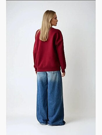 Felpa basic oversize con girocollo hiccup